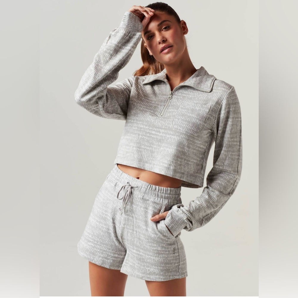 Blanc Noir Luxe Fleece Crop Jacket